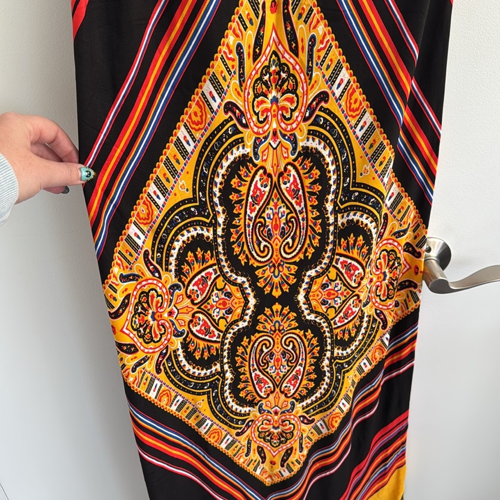Boston Proper Multicolored Patterned Maxi Dress, … - image 3